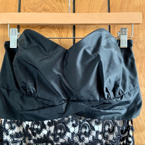 WHBM Black Lace Overlay Strapless Cocktail Dress - Picture 2 of 11